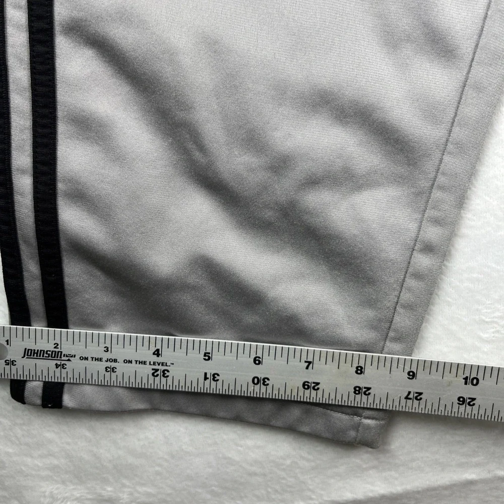 VTG Y2K Adidas Snap On Men's Grey Striped Activewear Pants Size Large